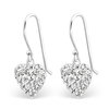 Sterling Silver sparkly heart hook earrings