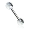 316L Barbell with Clear UV Reactive Acrylic Balls