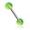 316L Barbell with Green UV Reactive Acrylic Balls