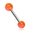 316L Barbell with Orange UV Reactive Acrylic Balls