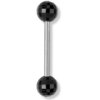 316L Barbell with Black Faceted Acrylic Balls