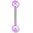 316L Barbell with Light Purple Colour Faceted Acrylic Balls