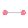 316L Barbell with Pink Colour Glow in the Dark Balls
