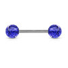 316L Barbell with Blue Acrylic Glitter Balls