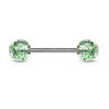 316L Barbell with Green Acrylic Glitter Balls