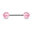 316L Barbell with Pink Acrylic Glitter Balls