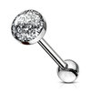 Silver 316L Surgical Steel Dome Top Barbell