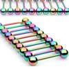 pack of 10 Rainbow IP over 316L Surgical Steel Barbell