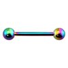 Single Rainbow IP over 316L Surgical Steel Barbell