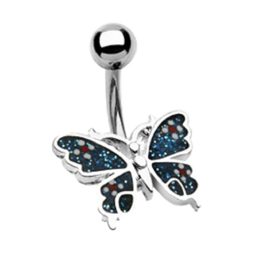 Coloured Butterfly Navel Ring