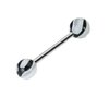 316L Barbell with Black Marble Acrylic Balls