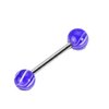 316L Barbell with Purple Marble Acrylic Balls