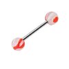 316L Barbell with Red Marble Acrylic Balls