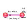 Pink 14mm Bio Flex Barbell with 5mm Acrylic Balls