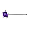 925 S/S Nose Stud with 3mm Amethyst CZ Star