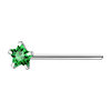 925 S/S Nose Stud with 3mm Dark Green CZ Star