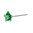 925 S/S Nose Stud with 3mm dark Green CZ Star