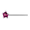 925 S/S Nose Stud with 3mm Fuchsia CZ Star