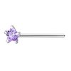 925 S/S Nose Stud with 3mm Purple Lavender CZ Star
