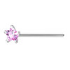 925 S/S Nose Stud with 3mm Pink CZ Star
