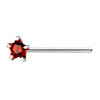 925 S/S Nose Stud with 3mm Red CZ Star