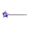 925 S/S Nose Stud with 3mm Purple Violet CZ Star