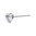925 S/S Nose Stud with 3mm Clear CZ Heart