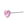 925 S/S Nose Stud with 3mm Pink CZ Heart