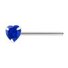 925 S/S Nose Stud with 3mm Blue CZ Heart