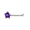 925 S/S Nose Bone with 3mm Amethyst CZ Star