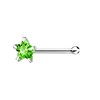 925 S/S Nose Bone with 3mm Light Green CZ Star
