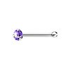 925 S/S Nose Bone with 2mm round Crystal