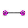 316L Barbell with Purple Acrylic Glitter Balls