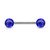 316L Barbell with Dark Blue Acrylic Glitter Balls