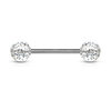 316L Barbell with Clear Acrylic Glitter Balls