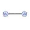 316L Barbell with Light Blue Acrylic Glitter Balls