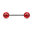 316L Barbell with Red Acrylic Glitter Balls