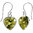 925 Sterling Silver Apple Green CZ Heart Hook E/R
