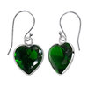925 Sterling Silver Dark Green CZ Heart Hook E/R