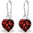 925 Sterling Silver Red CZ Heart Hook E/R
