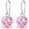 925 Sterling Silver Pink CZ Heart Hook E/R