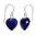 925 Sterling Silver Dark Blue CZ Heart Hook E/R