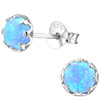 5mm Sterling Silver and Blue Opal Studs