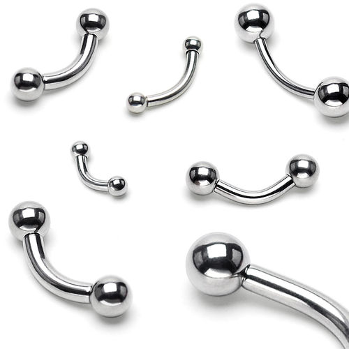 Basic surgical steel curved barbell with balls