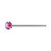 925 S/S Nose Stud with 2mm Pink Crystal
