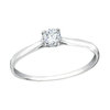 S/S and 4mm Clear Cubic Zirconia Ring