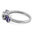 S/S Flower Leaves Amethyst Clear CZ Ring