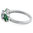 S/S Flower Leaves Emerald Clear CZ Ring