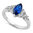 S/S Clear & Blue Spinel CZ Ring