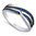 S/S Crossing Waves Blue CZ Ring - Size N